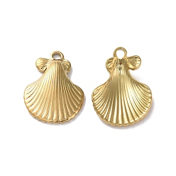 Золотой Ионное покрытие (ip) 304 подвески из нержавеющей стали, шарм из ракушек, золотые, 21x15.5x3.5 мм, отверстие : 2 мм