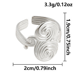 Нержавеющая Сталь Цвет Волнистая текстура 304 открытые кольца из нержавеющей стали, цвет нержавеющей стали, 19 мм, внутренний диаметр: 20 мм