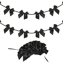Черный 2 шт. тканевый бантовый подвесной баннер для украшения рождественской елки, настенный декор для дома, чёрные, 1930 мм