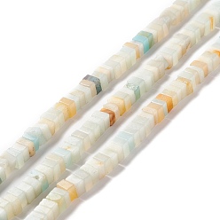 Flower Amazonite Brins de perles d'amazonite de fleurs naturelles, cube, 6x6x1.5~3mm, Trou: 1.4mm, Environ 115 pcs/chapelet, 15.16 pouce (38.5 cm)