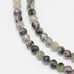 Ruby in Zoisite Natural Ruby in Zoisite Bead Strands, Faceted, Round, 2mm, Hole: 0.5mm, about 170~180pcs/strand, 12.9~13.3 inch(330~340mm)