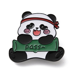 Темно-Зеленый Эмалевые значки с изображением панды, булавки для лацканов из сплава для одежды рюкзака, эмалевые значки с изображением панды, булавки для лацканов из сплава для одежды рюкзака, борющаяся панда, темно-зеленый, 32x33.5 мм