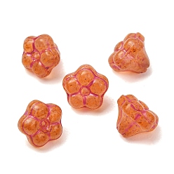 Coral Handmade Lampwork Bead Caps, Flower, Coral, 7x8.5x8.5mm, Hole: 1mm, about 240pcs/bag