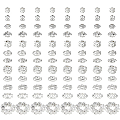 Серебро 120 шт 12 стили сплава распорные бусины, разнообразные, серебряные, 3~10x3~10x2~5 мм, отверстие : 1.4~4.5 мм, 10 шт / стиль