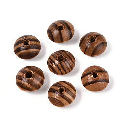 Шоколадный Бусы из сосны, неокрашенными, рондель, цвет шоколада, 15.5~16x10 мм, отверстие : 3.5~4.5 мм