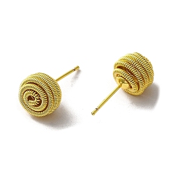 Золотой Серьги-гвоздики из латуни для женщин, долговечный, золотые, 10 мм