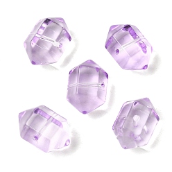 Сливовый Окрашенные и нагретые прозрачные стеклянные бусины, имитация драгоценных камней, пуля, граненые, слива, 19.5x12x13 мм, отверстие : 1.4 мм