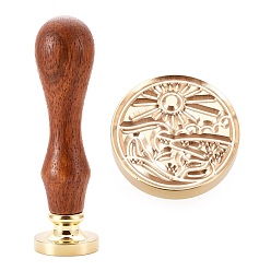 Whale Brass Wax Sealing Stamp, with Wood Handle for Post Decoration DIY Card Making, Whale Pattern, 89.5x25.5mm