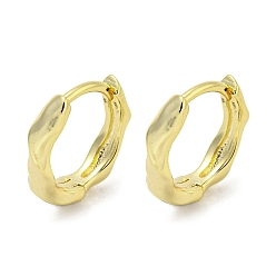 Настоящее золото 18K Латунные серьги обруча, реальный 18 k позолоченный, 12x3 мм