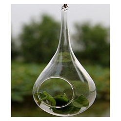 Прозрачный Полый стеклянный шар для украшения, стеклянные подставки под свечи, слеза, прозрачные, 60 мм