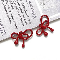 Красный Акриловые подвески краскораспылительные, бантом, красные, 19x21 мм