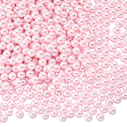 Pink 1400 акриловые бусины из искусственного жемчуга, без отверстия , круглые, розовые, 8 мм