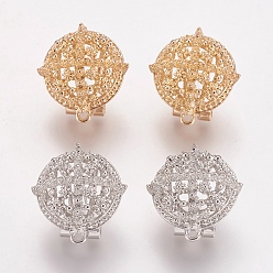 Mixed Color Alloy Stud Earring Findings, with Loop, Half Round, Mixed Color, 22x20mm, Hole: 1mm, Pin: 0.7mm