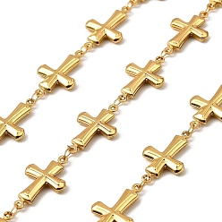 Золотой 304 стали крест ссылка цепи из нержавеющей, пайки, с катушкой, золотые, 23x13.5x3 мм