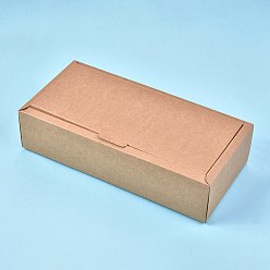 BurlyWood Kraft Paper Gift Box, Folding Boxes, Rectangle, BurlyWood, Finished Product: 27x13x6.7cm, Inner Size: 25x11x6.5cm, Unfold Size: 42.8x56.9x0.03cm and 34.4x36.6x0.03cm