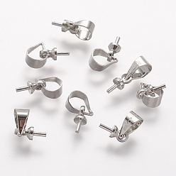 Платина Подвеска из латуни, за половину пробурено бисера, долговечный, платина, 6.5x3 мм, отверстие : 4x5 мм, штифты : 0.7 мм