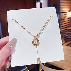 Медведь Акриловые подвески со стразами, ожерелья из нержавеющей стали, медведь, 8.27~19.69 дюйм (21~50 см)