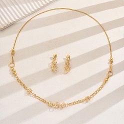 Золотой Набор серег и ожерелий из сплава и железа с геометрическим полым шариком для женщин, наряд для вечеринки, золотые