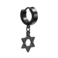 Черный 201 серьги из нержавеющей стали из нержавеющей стали, звезда Давида, чёрные, 9x4 мм