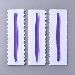 White Plastic Cream Scraper, Butter Cake Baking Decorating Tool, White, 230x76x12mm, 3pcs/set