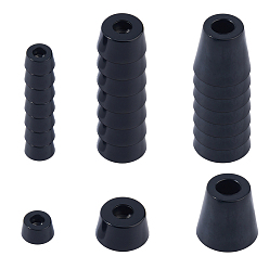 Черный 24шт. 3 виды синтетических резиновых мебельных накладок, чёрные, 12~35x8~32 мм, отверстие : 3~5.5 мм, 8 шт / стиль