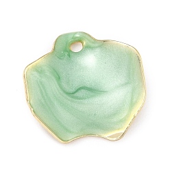 Аквамарин Подвески из эмали и сплава, форма лепестка цветка, аквамарин, 16x15x3.5 мм, отверстие : 1.2 мм