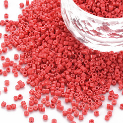Indian red Glaszylinderperlen, Perlen, Backen Farbe, Rundloch, indian red, 1.5~2x1~2 mm, Bohrung: 0.8 mm, ca. 45000 Stk. / Beutel, ungefähr 1Pfund/Beutel