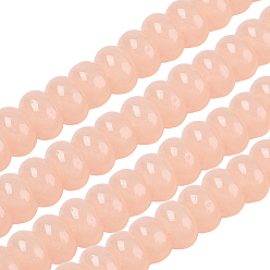 Темный Лосось 3 нити из искусственного нефрита и стеклянных бусин, рондель, темный лосось, 8~8.5x4.5~5 мм, отверстие : 1.2 мм, около 75~77 шт / нитка, 14.96 дюйм (38 см)