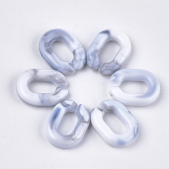 Белый Дым Акриловые связей кольца, разъемы для быстрой связи, для изготовления ювелирных цепочек, Стиль имитация драгоценных камней, овальные, серый, 19x14.5x4.5 мм, Отверстие : 10x5.5 мм , около 620 шт / 500 г