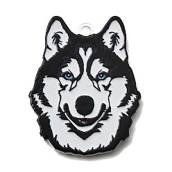 Черный Печатные акриловые подвески, собака, чёрные, 33.5x26.5x2 мм, отверстие : 2 мм