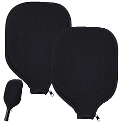 Черный 2 шт. неопреновые водонепроницаемые чехлы для ракеток для настольного тенниса, с застежкой-молнией, чёрные, 313x220x10.5 мм