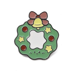 Christmas Wreath Рождественская тема цинковый сплав эмалированная брошь-булавка для рюкзака одежда, Рождественский венок, 27x24 мм