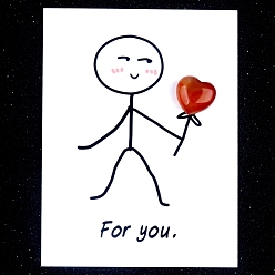 Красный Агат Украшения из натурального сердолика в виде сердца, с бумажными карточками, фигурка для украшения дома, энергетический камень рейки для исцеления, 15 мм