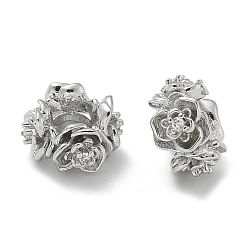 Платина Латунные бусины, без кадмия, без никеля и без свинца, цветок, платина, 8.5x8.5x5 мм, отверстие : 3 мм