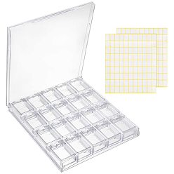 Mixed Color DIY Kit, with Removable Acrylic Bead Containers and Label Paster, Mixed Color, 13x19mm, Paper: 173x218mm