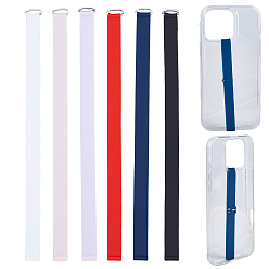 Mixed Color 6Pcs 6 Colors Silicone Mobile Phone Case Wrist Straps, Platinum, Mixed Color, 225x12x1mm, 1pc/color 