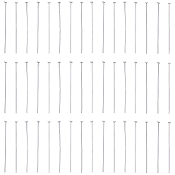 Серебро 40шт. 925 булавки с плоской головкой из стерлингового серебра, серебряные, 35x0.5 мм, Руководитель: 2 mm