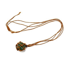 Зеленый Авантюрин Регулируемые ожерелья с подвесками ручной работы из натурального зеленого авантюрина, 31.50 дюйм (80 см)