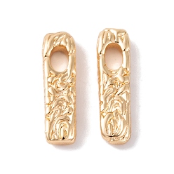 Настоящее золото 18K Латунные подвески, без кадмия, без никеля и без свинца, прямоугольные, реальный 18 k позолоченный, 18.5x4.6x3 мм, отверстие : 2.4 мм