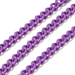 Сине-фиолетовый Окрашенные распылением 304 бордюрные цепи из нержавеющей стали, с катушкой, несварные, синий фиолетовый, 5x3.5x1.6 мм