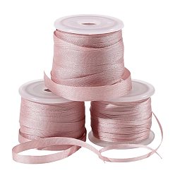 Pink 3рулоны 3 стили шелковой ленты, плоская лента, для ювелирных изделий, ремесленное производство, розовые, 2 мм, около 10.94 ярдов (10 м) / комплект