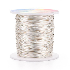 Серебро Экологически чистый круглый медный провод, медная проволока для бисероплетения для изготовления ювелирных изделий, долговечный, серебряные, 28 датчик, 0.3 мм, около 3215.22 футов (980 м) / 500 г