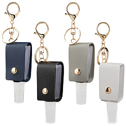 (52) Непрозрачная лаванда 4шт 4цвета пластиковый флакончик для дезинфицирующего средства для рук с чехлом из искусственной кожи, портативный брелок для бутылок с распылителем для путешествий, разноцветные, нет размера, 1 шт / цвет