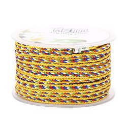 Желтый Разноцветный декоративный нейлоновый витой шнур, нейлоновая веревка, для украшения дома, украшать костюмы, сумка на шнурках, желтые, 2 мм, около 25.1 ярдов (23 м) / рулон