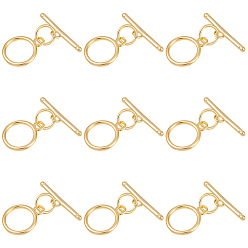 Настоящее золото 24K 10 комплекты латунных застежек-тоглов, с прыжковых колец, реальный 24 k позолоченный