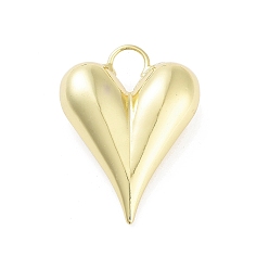 Настоящее золото 18K Стойки обшивки латунные подвески, долговечный, без свинца и без кадмия, сердце, реальный 18 k позолоченный, 38.5x28.5x10 мм, отверстие : 9.5x6.5 мм