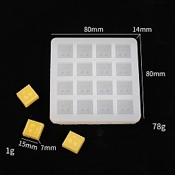 Square DIY Silicone Molds, Resin Casting Molds, For UV Resin, Epoxy Resin Jewelry Making, White, Square, 80x80x14mm