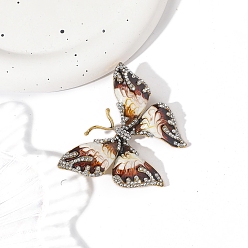 Седло Коричневый Эмалированные булавки-бабочки, Броши из сплава со стразами для рюкзака, седло коричневый, 50x61 мм