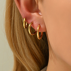 Золотой 3 пары минималистичных 201 комплекты серег-колец из нержавеющей стали, золотые, 19~15 мм