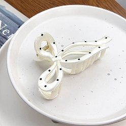 Bowknot Пластиковые зажимы когтя волос, волновая точка, бантом, 110x64 мм